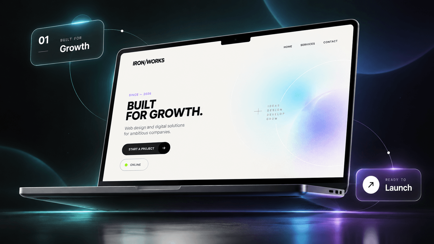 Diseño web premium creado por IRON/WORKS